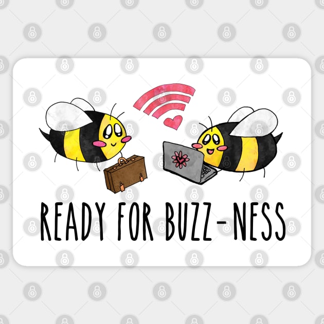 Bees Ready for Buzz-ness Sticker by bumblefuzzies